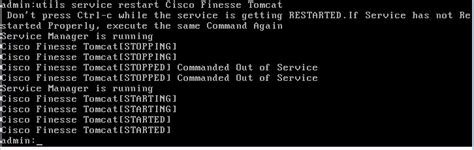 There are two ways to turn services on off or restart them from the GUI and from the CLI. . Restart cisco finesse tomcat